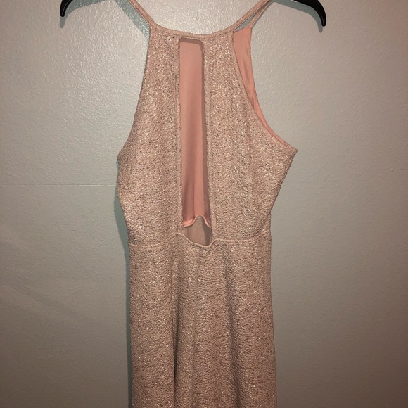 Light Pink Sparkly Backless Dress - Picture 2 of 3